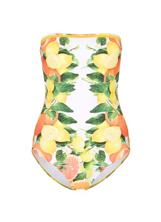 Main View - Click To Enlarge - STELLA MCCARTNEY - 'Iconic Prints' citrus strapless one-piece swimsuit