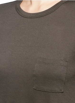 Detail View - Click To Enlarge - T BY ALEXANDER WANG - Patch pocket long sleeve rayon T-shirt