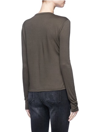 Back View - Click To Enlarge - T BY ALEXANDER WANG - Patch pocket long sleeve rayon T-shirt
