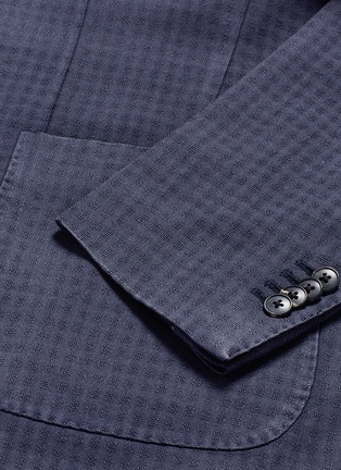 Detail View - Click To Enlarge - BOGLIOLI - Gingham check jacquard soft blazer