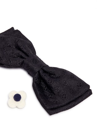 Detail View - Click To Enlarge - LARDINI - Floral jacquard silk bow tie
