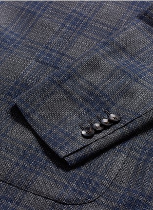 Detail View - Click To Enlarge - LARDINI - Check plaid linen-wool-silk soft blazer
