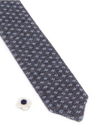 Detail View - Click To Enlarge - LARDINI - Floral intarsia cotton knit tie