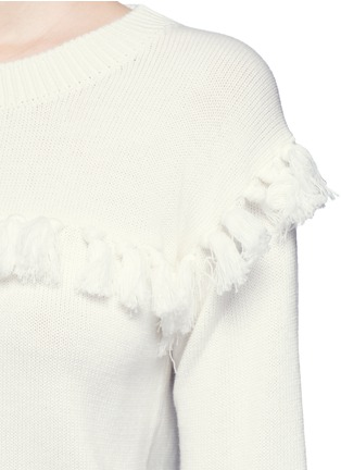 Detail View - Click To Enlarge - CHLOÉ - Tassel pompom cotton-wool sweater