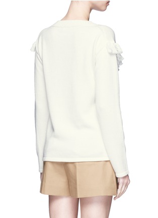Back View - Click To Enlarge - CHLOÉ - Tassel pompom cotton-wool sweater