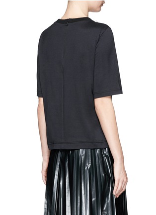 Back View - Click To Enlarge - MUVEIL - Faux pearl collar T-shirt