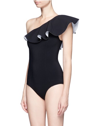 Figure View - Click To Enlarge - LISA MARIE FERNANDEZ - 'Arden Flounce' ruffle one-shoulder swimsuit