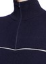Detail View - Click To Enlarge - CHLOÉ - Piped cashmere drawstring zip sweater