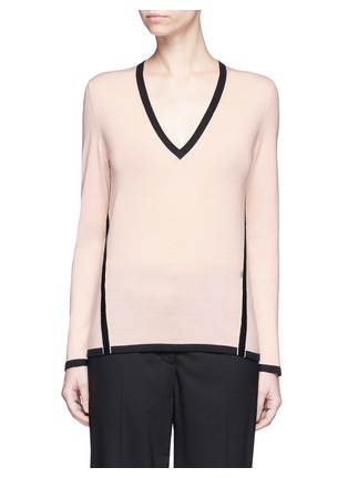Main View - Click To Enlarge - LANVIN - Contrast trim wool sweater
