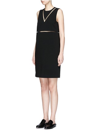 Front View - Click To Enlarge - ALEXANDER WANG - Fish line crepe dress