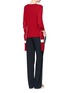 Figure View - Click To Enlarge - PORTS 1961 - Cutout elbow contrast stripe virgin wool sweater