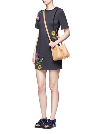 Figure View - Click To Enlarge - 3.1 PHILLIP LIM - Floral embroidered patch cutout jersey dress