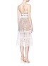 Back View - Click To Enlarge - SELF-PORTRAIT - 'Floral Blush' organza frill guipure lace midi dress