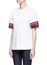 Front View - Click To Enlarge - VICTORIA, VICTORIA BECKHAM - Ribbon trim cuff T-shirt