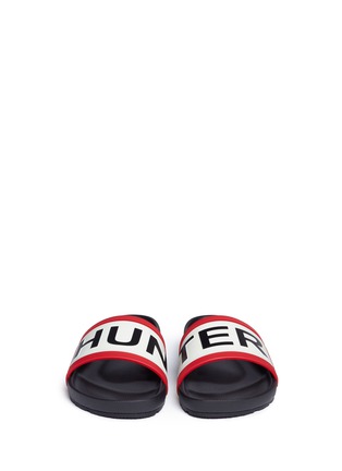 Front View - Click To Enlarge - HUNTER - Hunter' logo slide sandals