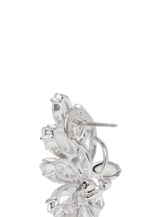 Detail View - Click To Enlarge - FALLON - 'Crescent Post' marquise cut cubic zirconia earrings