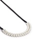 Detail View - Click To Enlarge - FALLON - 'Monarch' pearl cubic zirconia leather choker necklace