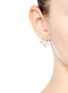 Figure View - Click To Enlarge - FALLON - 'Jagged Edge' baguette cut cubic zirconia jacket earrings