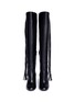 Front View - Click To Enlarge - AQUAZZURA - 'Whip It' fringe thigh high leather boots