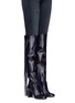Figure View - Click To Enlarge - AQUAZZURA - 'Whip It' fringe thigh high leather boots