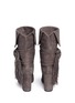 Back View - Click To Enlarge - AQUAZZURA - Fringed bow tie suede boots