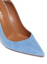 Detail View - Click To Enlarge - AQUAZZURA - Fringed bow tie suede pumps