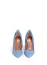 Front View - Click To Enlarge - AQUAZZURA - Fringed bow tie suede pumps
