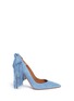 Main View - Click To Enlarge - AQUAZZURA - Fringed bow tie suede pumps