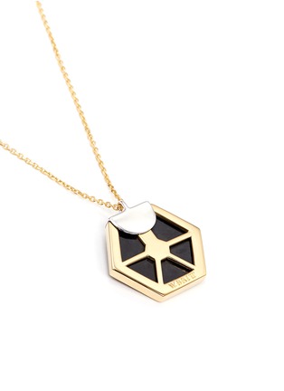 Detail View - Click To Enlarge - W. BRITT - 'Hexagon' 18k gold onyx pendant necklace