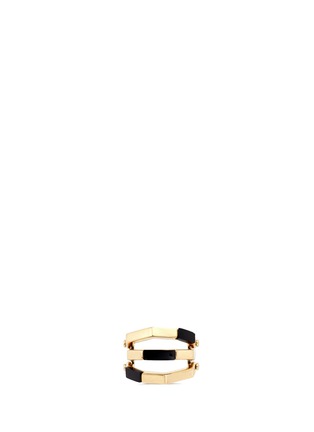 Main View - Click To Enlarge - W. BRITT - 'Flip' bar convertible 18k gold onyx ring