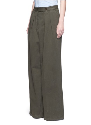 Front View - Click To Enlarge - DRIES VAN NOTEN - 'Pamplona' pleat brushed twill wide leg pants