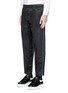Front View - Click To Enlarge - ALEXANDER MCQUEEN - Side stripe satin cropped jogging pants