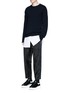 Figure View - Click To Enlarge - ALEXANDER MCQUEEN - Side stripe satin cropped jogging pants