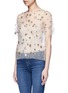 Front View - Click To Enlarge - VALENTINO GARAVANI - Embellished metallic star tulle top