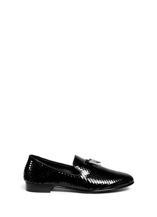 Main View - Click To Enlarge - 73426 - 'Kevin' shark tooth scale effect leather slip-ons