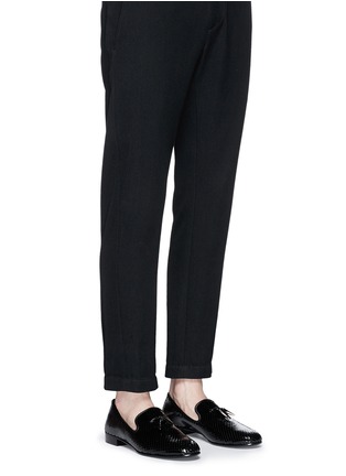 Figure View - Click To Enlarge - 73426 - 'Kevin' shark tooth scale effect leather slip-ons