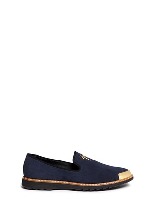 Main View - Click To Enlarge - 73426 - 'Kevin' metal cap suede slip-ons