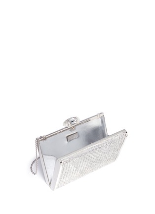 Detail View - Click To Enlarge - JUDITH LEIBER - 'Herringbone Tall Slender Rectangle' crystal pavé box clutch