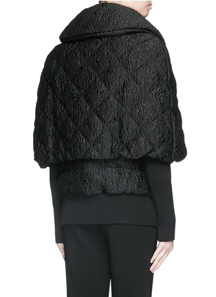 Back View - Click To Enlarge - MONCLER - 'Avery' detachable cape floral jacquard down jacket