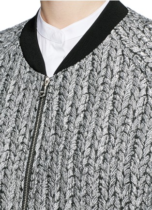 Detail View - Click To Enlarge - 3.1 PHILLIP LIM - Cable knit effect cloqué jacquard bomber jacket