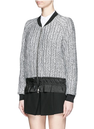 Front View - Click To Enlarge - 3.1 PHILLIP LIM - Cable knit effect cloqué jacquard bomber jacket