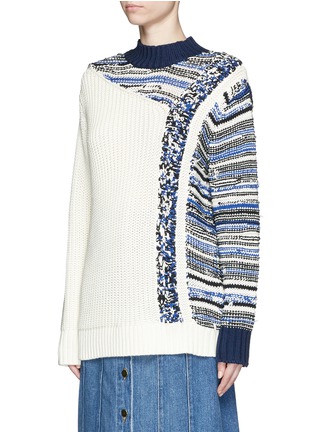 Front View - Click To Enlarge - 3.1 PHILLIP LIM - Patchwork cable knit sweater