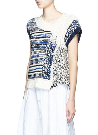 Front View - Click To Enlarge - 3.1 PHILLIP LIM - Patchwork cable knit sweater vest