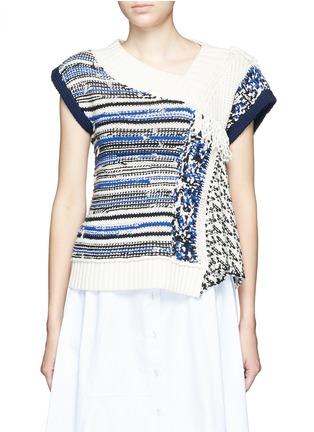 Main View - Click To Enlarge - 3.1 PHILLIP LIM - Patchwork cable knit sweater vest