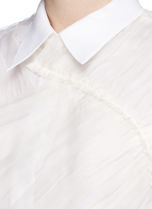 Detail View - Click To Enlarge - 3.1 PHILLIP LIM - Gathered chest panel silk organza blouse