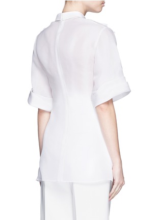 Back View - Click To Enlarge - 3.1 PHILLIP LIM - Gathered chest panel silk organza blouse
