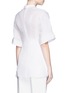 Back View - Click To Enlarge - 3.1 PHILLIP LIM - Gathered chest panel silk organza blouse