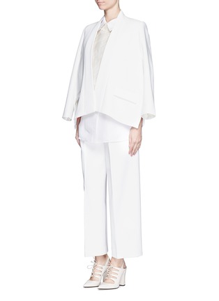 Figure View - Click To Enlarge - 3.1 PHILLIP LIM - Gathered chest panel silk organza blouse