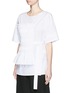 Front View - Click To Enlarge - 3.1 PHILLIP LIM - Smocked panel sash waist cotton poplin shirt