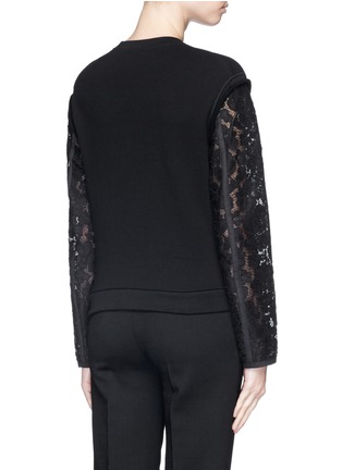 Back View - Click To Enlarge - 3.1 PHILLIP LIM - Floral lace sleeve French terry sweatshirt